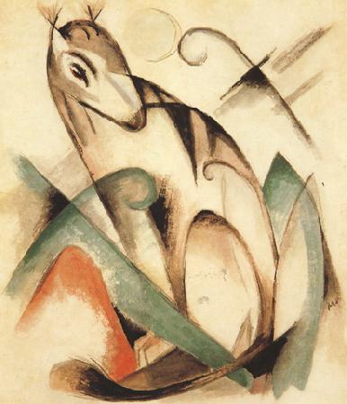 Franz Marc Seated Mythical Animal (mk34) oil painting image